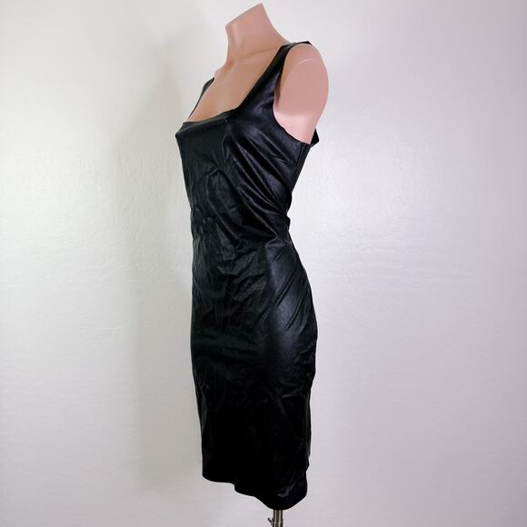 Commando Square Neck Sleeveless Stretch Leather Dress Black Reputation Large NWT - Picture 6 of 11